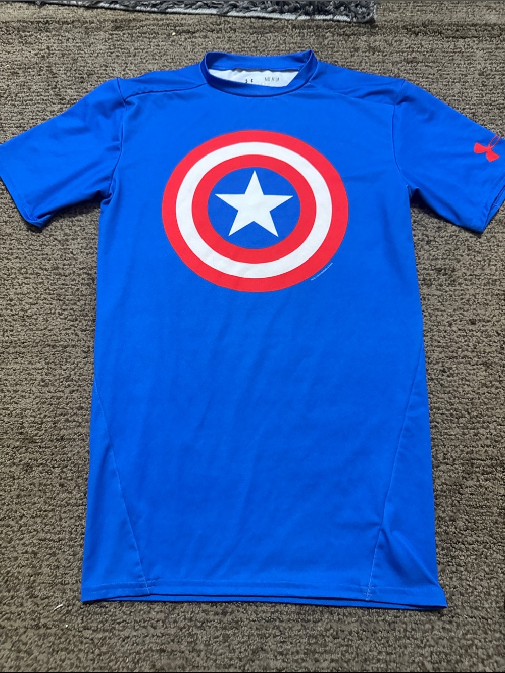 Under Armour Royal Blue Captain America Compression Shirt.